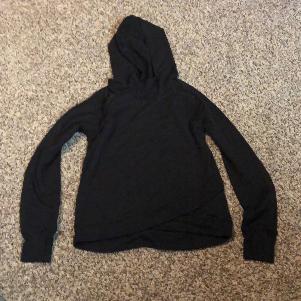 Girls fan skin hooded shirt Black Sz 6-6x